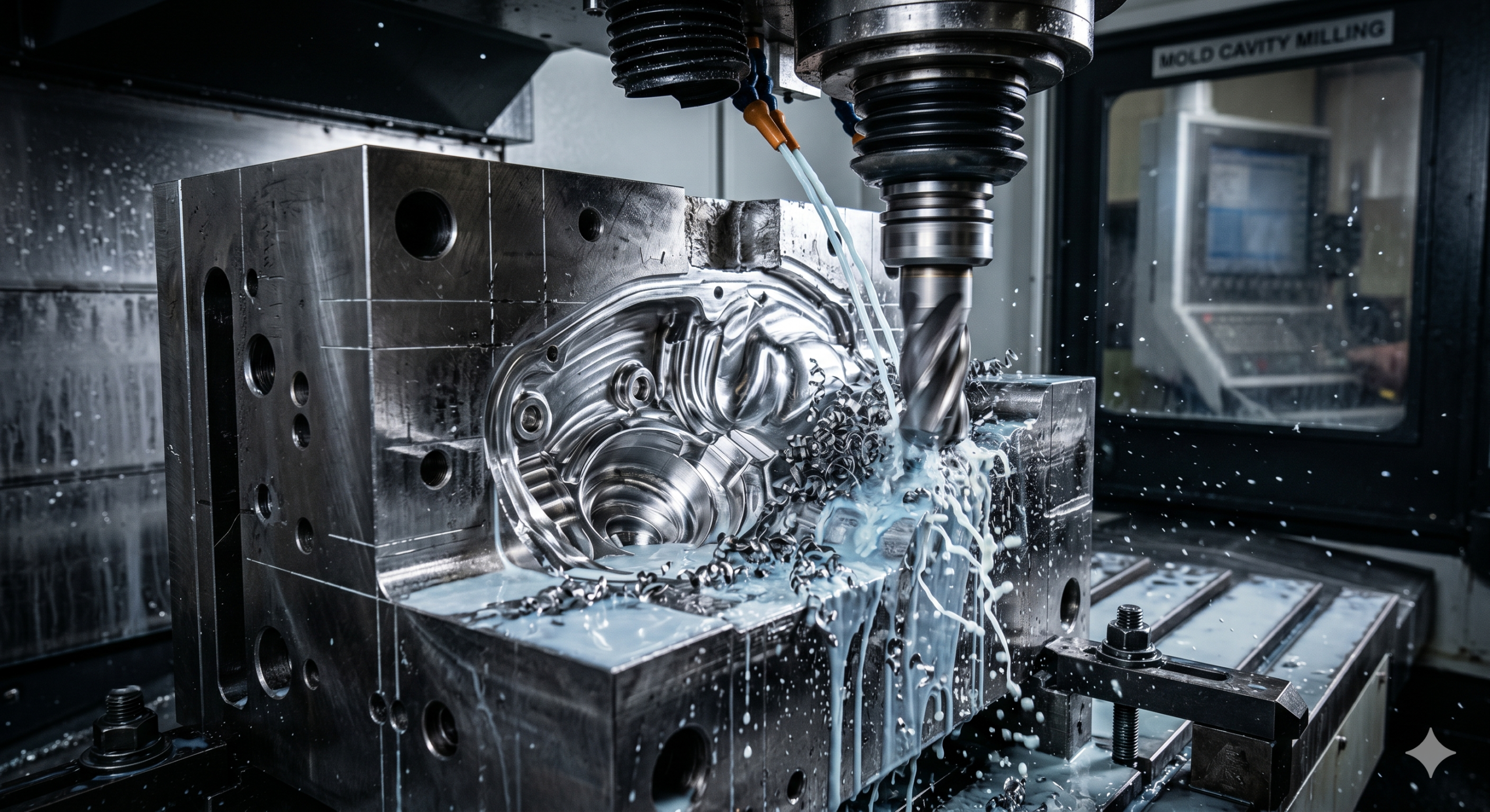 High-precision CNC milling of injection molding mold cavity for consistent part quality.